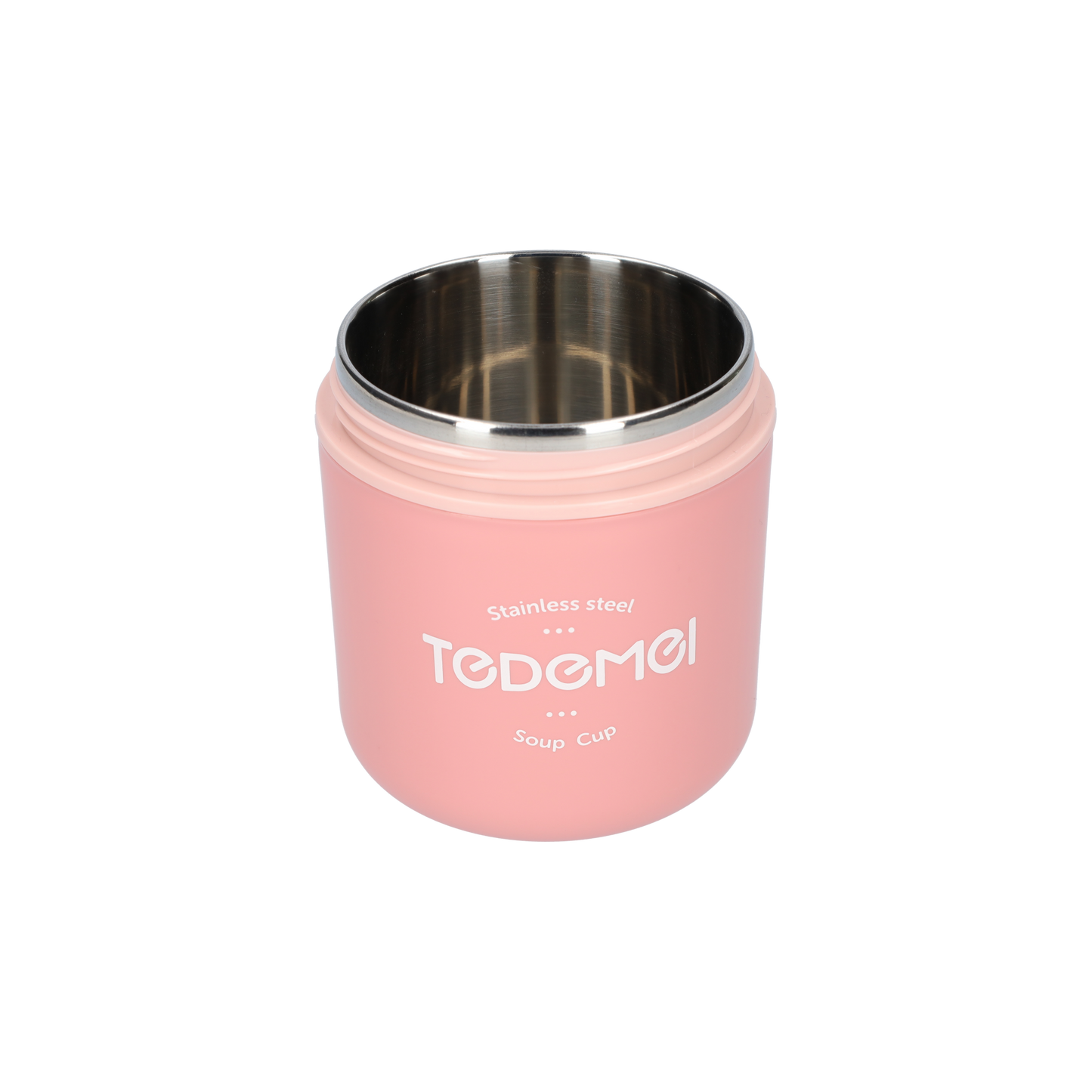 2 Laags Voedselcontainer - Thermos Voedsel Container - met Opvouwbare Lepel - Roze