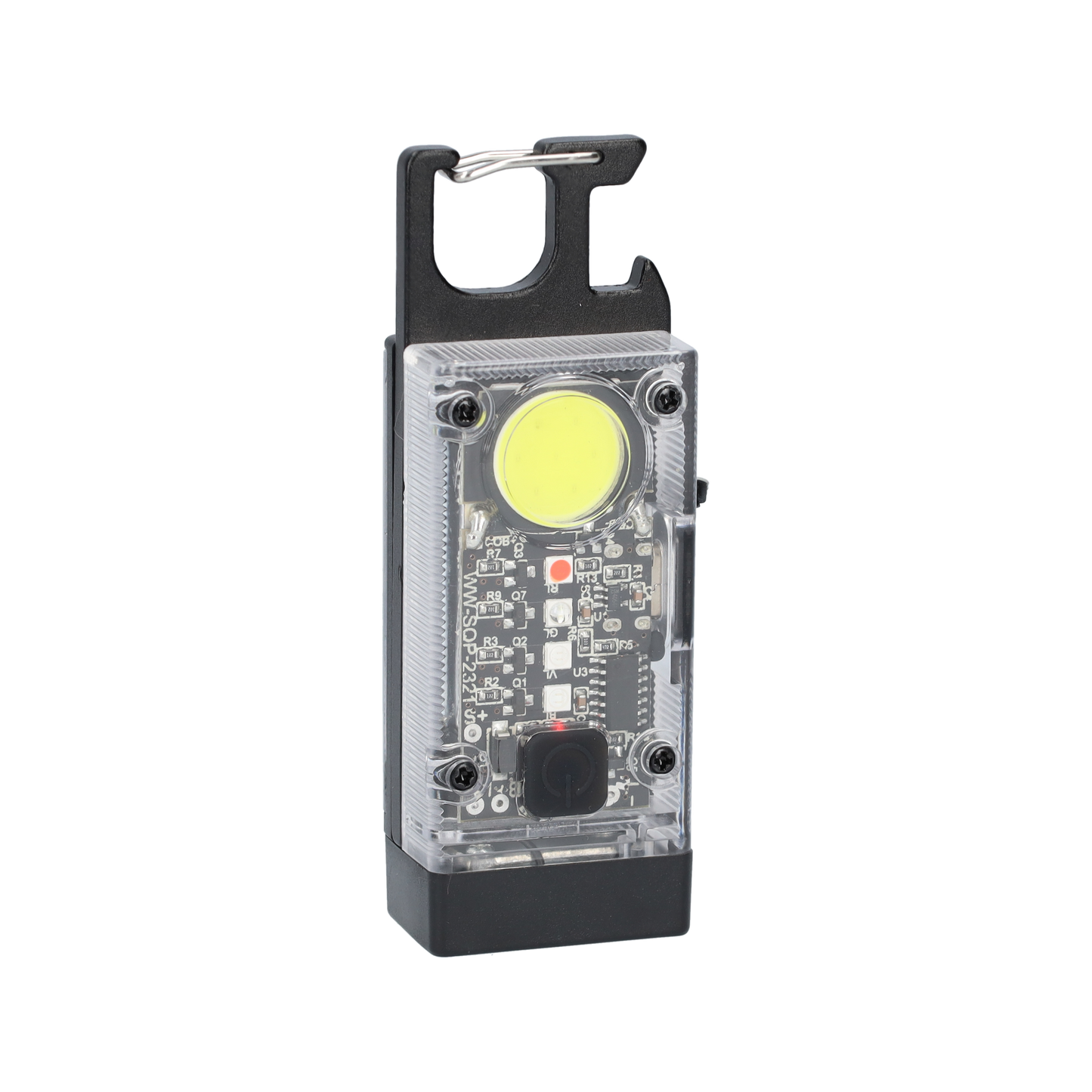 LED Zaklamp met Keychain - Doorzichtig Design, Kan Opladen door Zonne-Energie!