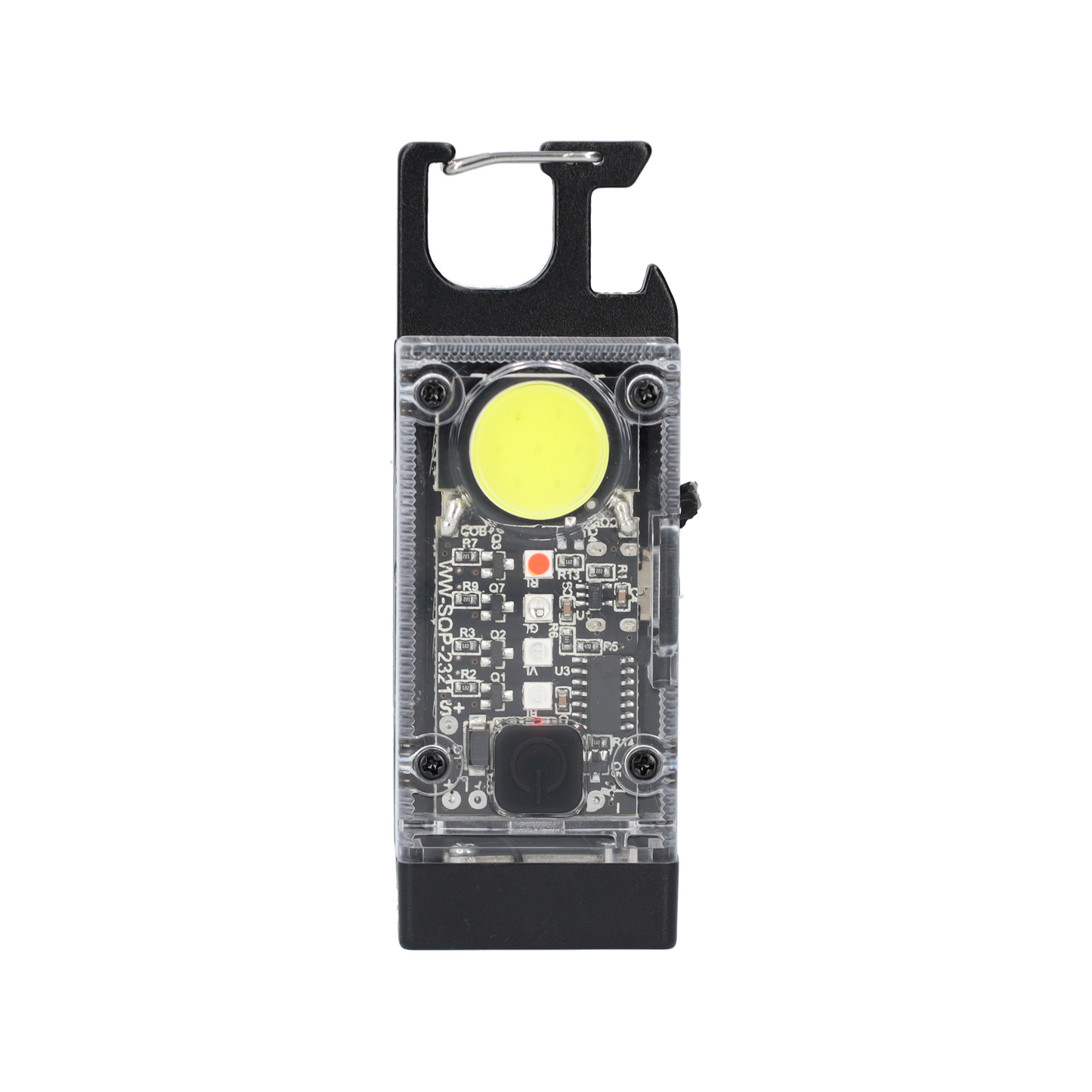 LED Zaklamp met Keychain - Doorzichtig Design, Kan Opladen door Zonne-Energie!