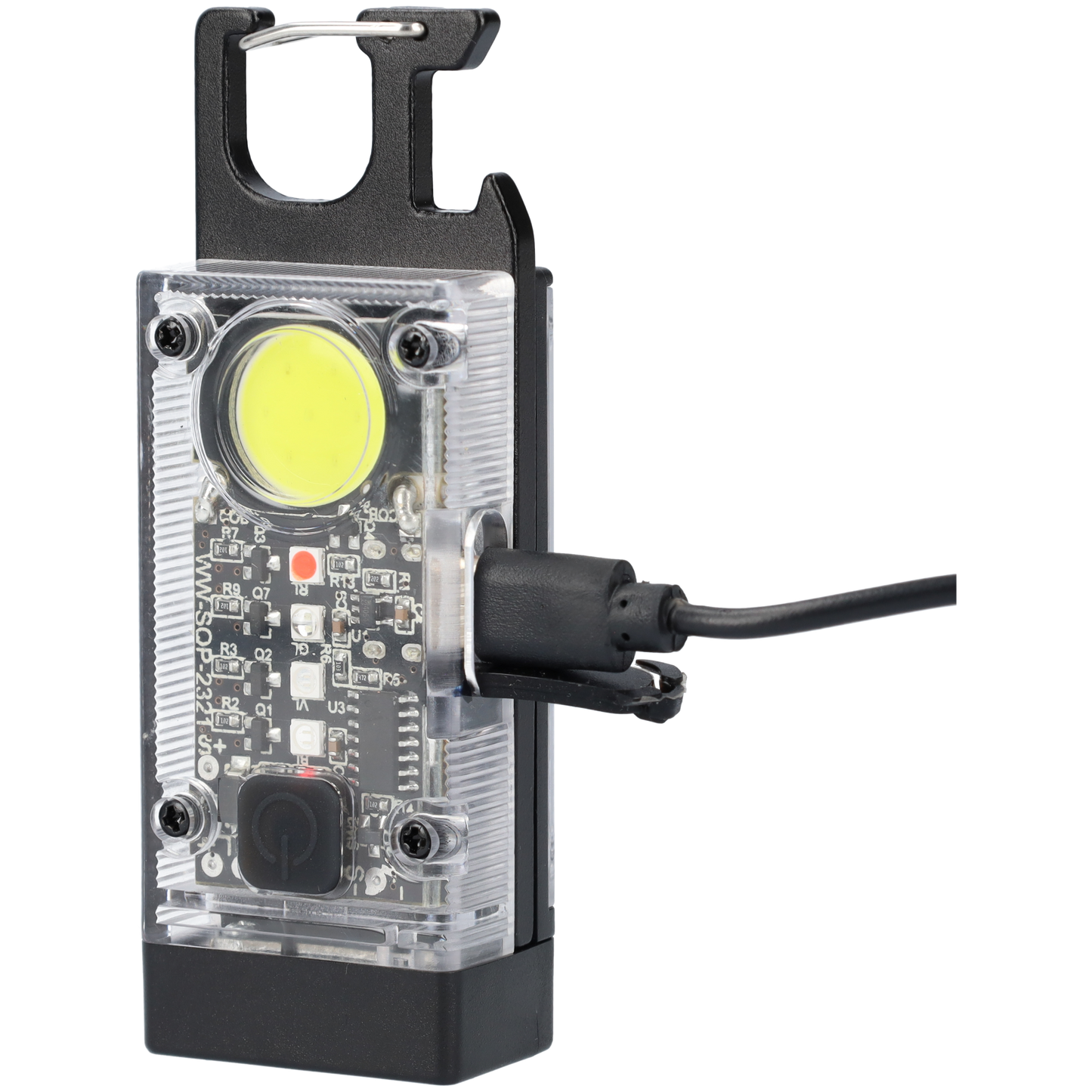 LED Zaklamp met Keychain - Doorzichtig Design, Kan Opladen door Zonne-Energie!