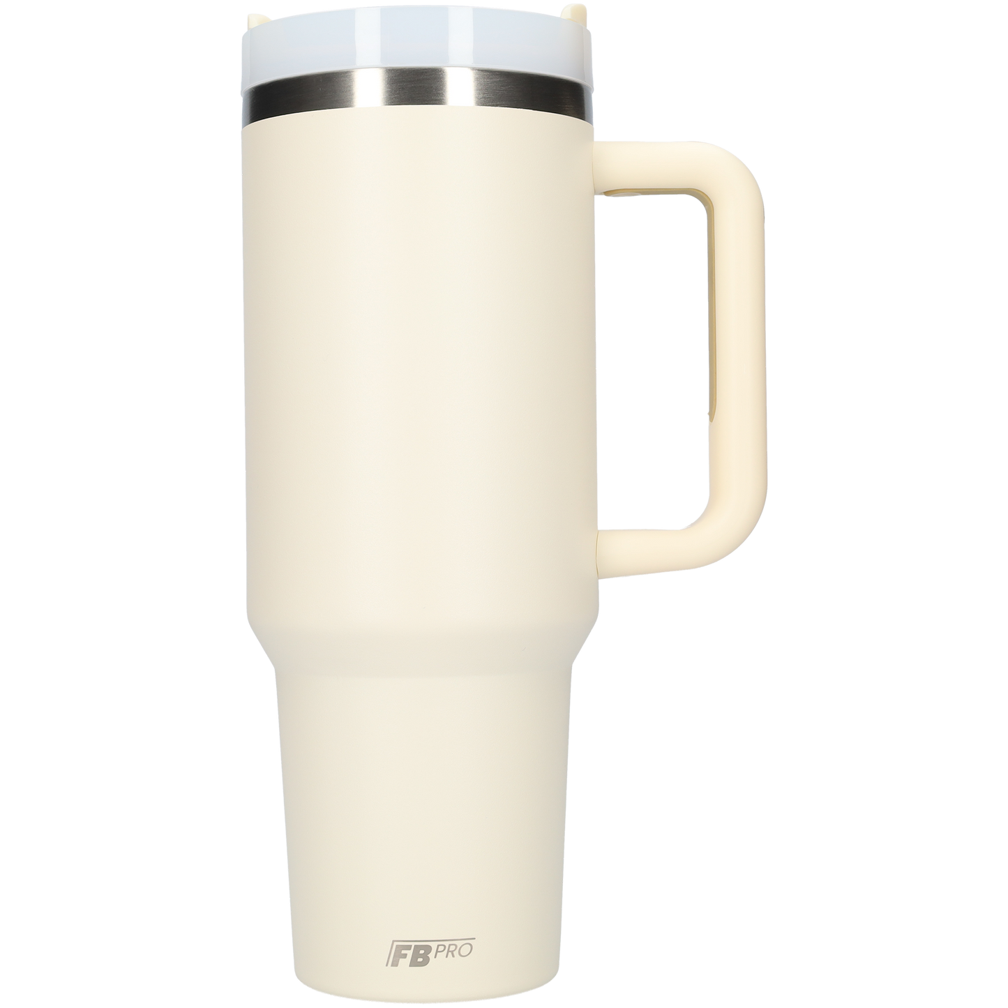 Thermos drinkbeker tumbler 1.2L met handvat en rietje - Thermosbeker - 1200 ML - Beige