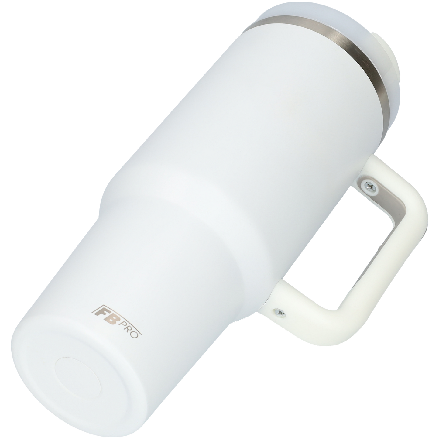 Thermos drinkbeker tumbler 1.2L met handvat en rietje - Thermosbeker - 1200 ML - Wit