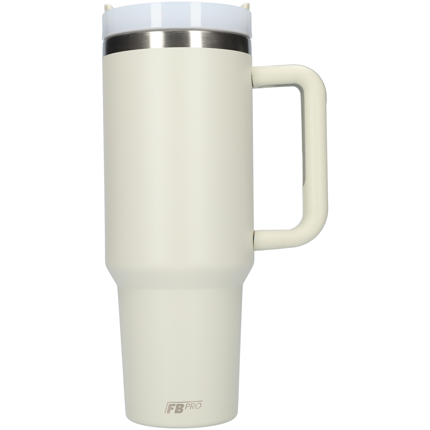 Thermos drinkbeker tumbler 1.2L met handvat en rietje - Thermosbeker - 1200 ML - Crème