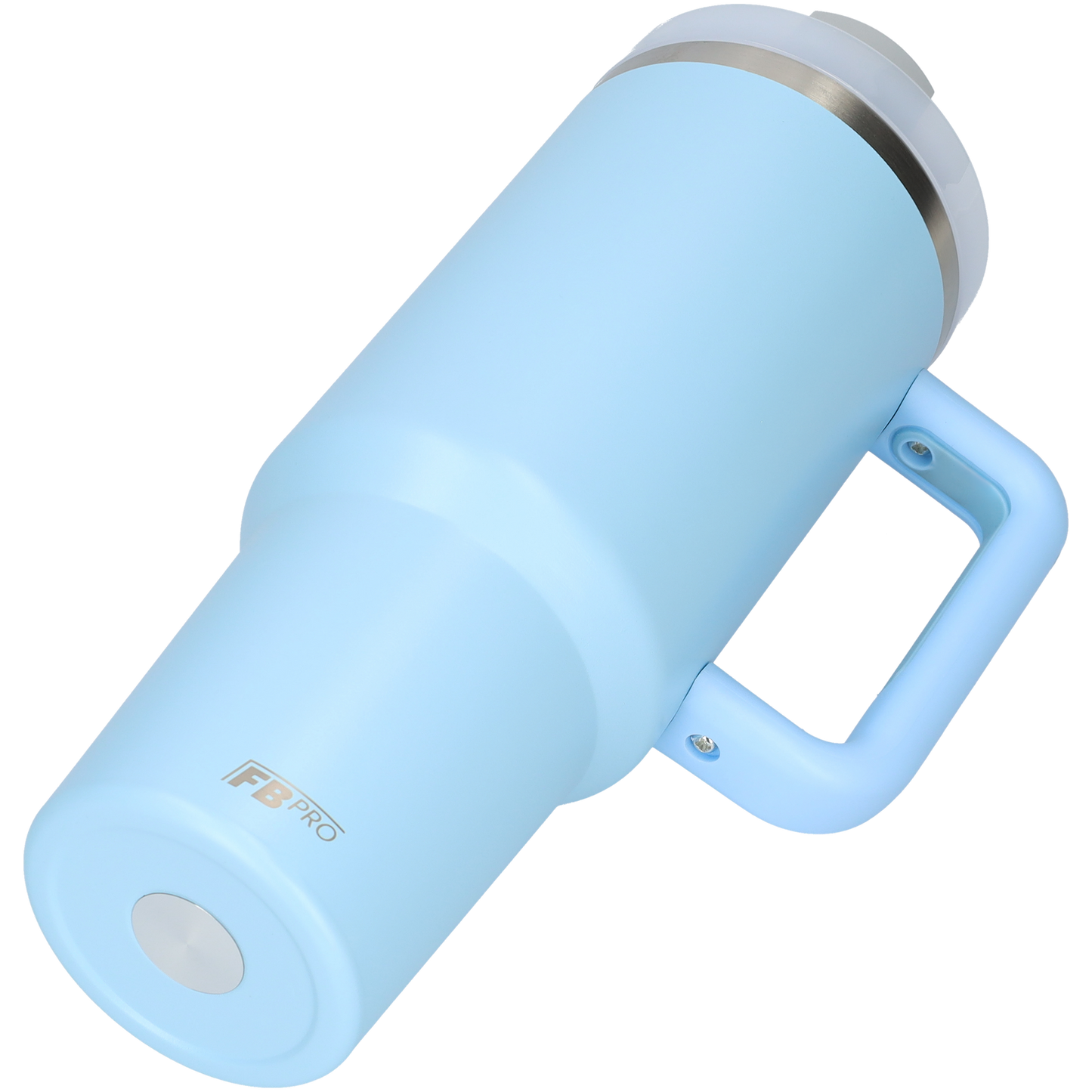 Thermos drinkbeker tumbler 1.2L met handvat en rietje - Thermosbeker - 1200 ML - Baby Blauw