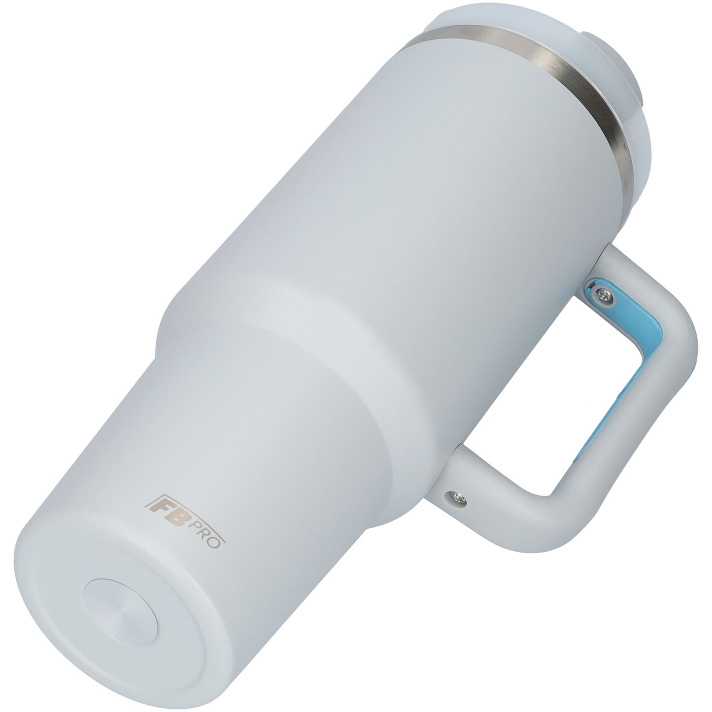 Thermos drinkbeker tumbler 1.2L met handvat en rietje - Thermosbeker - 1200 ML - Grijs
