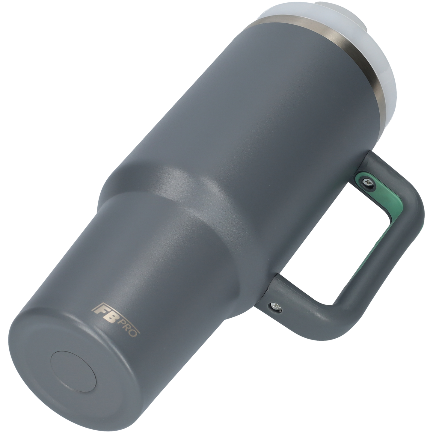 Thermos drinkbeker tumbler 1.2L met handvat en rietje - Thermosbeker - 1200 ML - Grijs