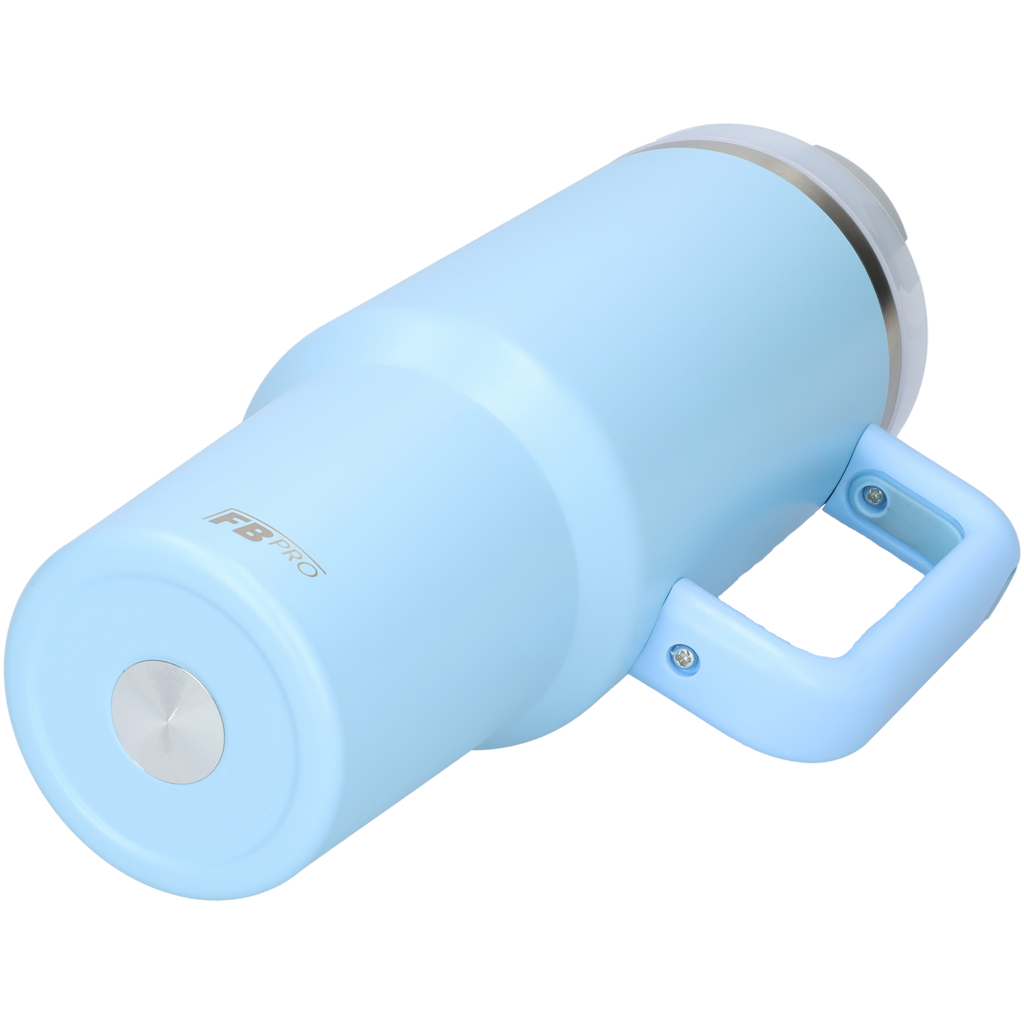 Thermos drinkbeker tumbler 1.2L met handvat en rietje - Thermosbeker - 1200 ML - Baby Blauw