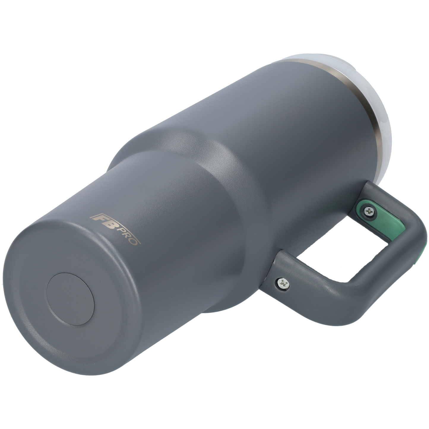Thermos drinkbeker tumbler 1.2L met handvat en rietje - Thermosbeker - 1200 ML - Grijs