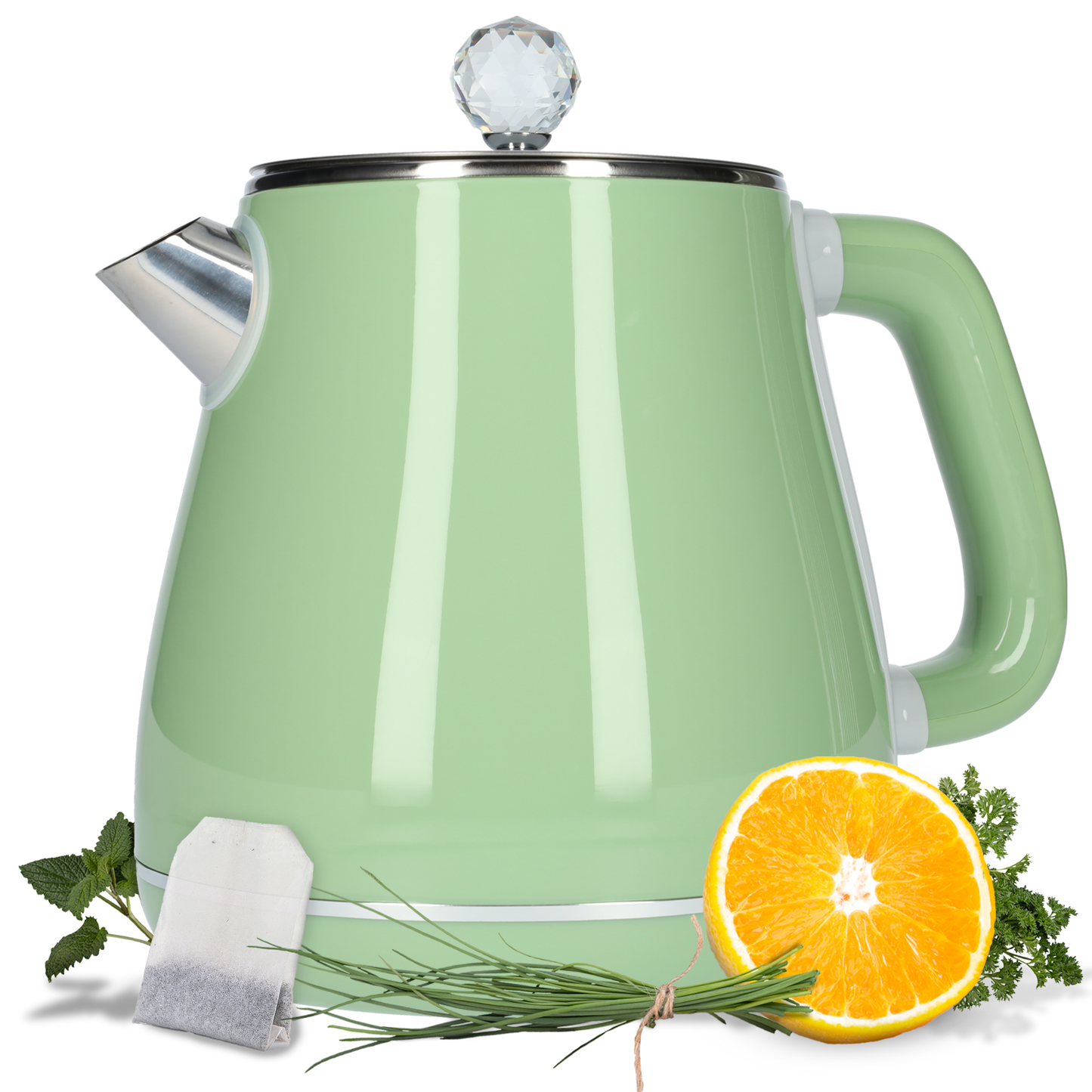Licht groene RVS waterkoker - 1.8 liter - Licht groen