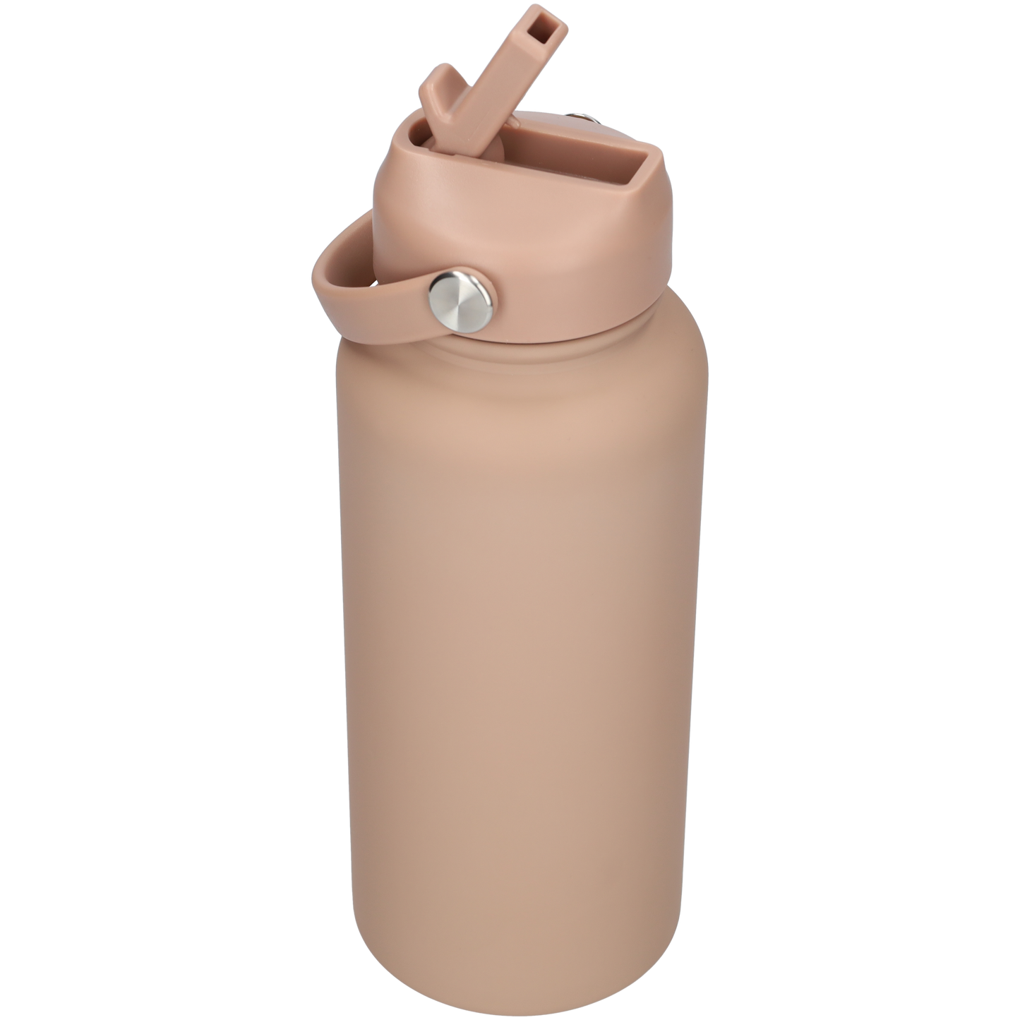Thermos waterfles 1 liter - Isolerende Waterfles met Draaibare Drinktuit - Houdt Koud Drinken Écht KOUD - Drinkfles voor Volwassenen met Handvat - Tan Brown