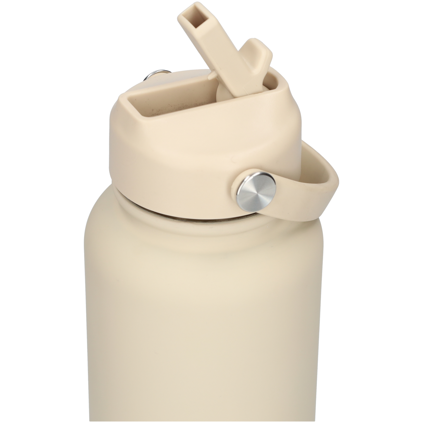 Thermos waterfles 1 liter - Isolerende Waterfles met Draaibare Drinktuit - Houdt Koud Drinken Écht KOUD - Drinkfles voor Volwassenen met Handvat - Beige