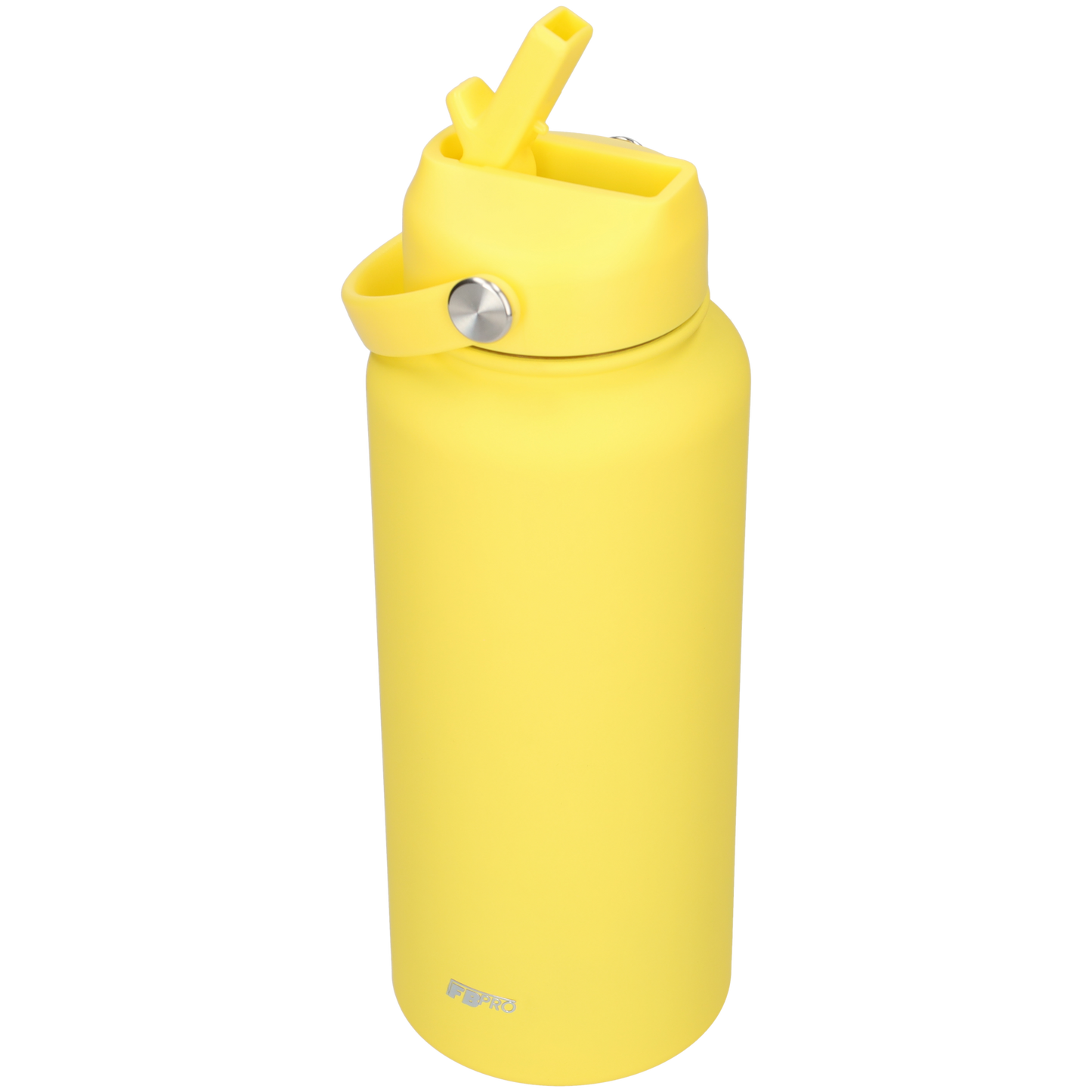Thermos waterfles 1 liter - Isolerende Waterfles met Draaibare Drinktuit - Lemon Yellow