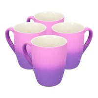 Kleurrijke paars/roze slanke mokken! - 4 stuks - 300ml - Perfect voor koffie, thee of andere warme dranken - Gezellig design - Koffiemok met gradient ontwerp