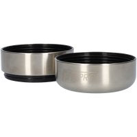 Honden drinkfles met voerbakken - Dubbelwandig - Thermosfles - RVS Fles - BPA vrij - 1 Liter - Bruin