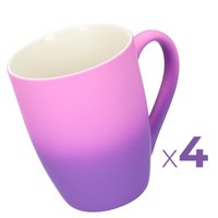 Kleurrijke paars/roze slanke mokken! - 4 stuks - 300ml - Perfect voor koffie, thee of andere warme dranken - Gezellig design - Koffiemok met gradient ontwerp