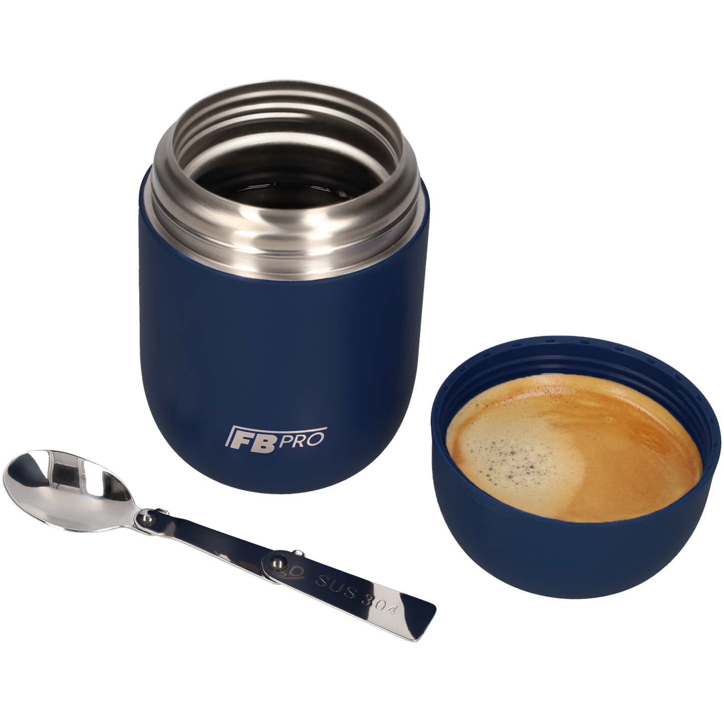 Thermos Voedselcontainer met Lepel - Thermoskan - Donkerblauw - 420ml