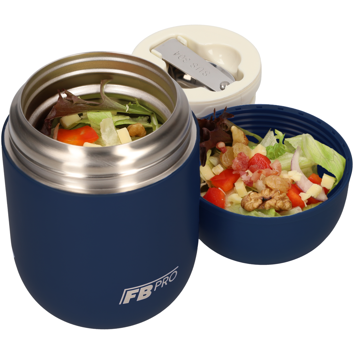 Thermos Voedselcontainer met Lepel - Thermoskan - Donkerblauw - 420ml