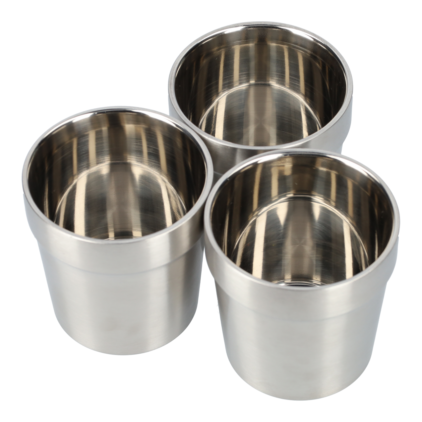 Dubbelwandige RVS bekers (3 Stuks!) - Roestvrijstalen beker - Industriële stijl - 175ml bekers - Dubbelwandige drinkglazen