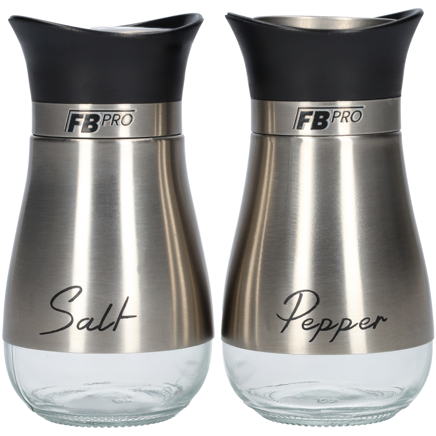 Zout en peper potjes van glas en RVS (2 stuks!) - Kruidenpotjes - RVS & glas