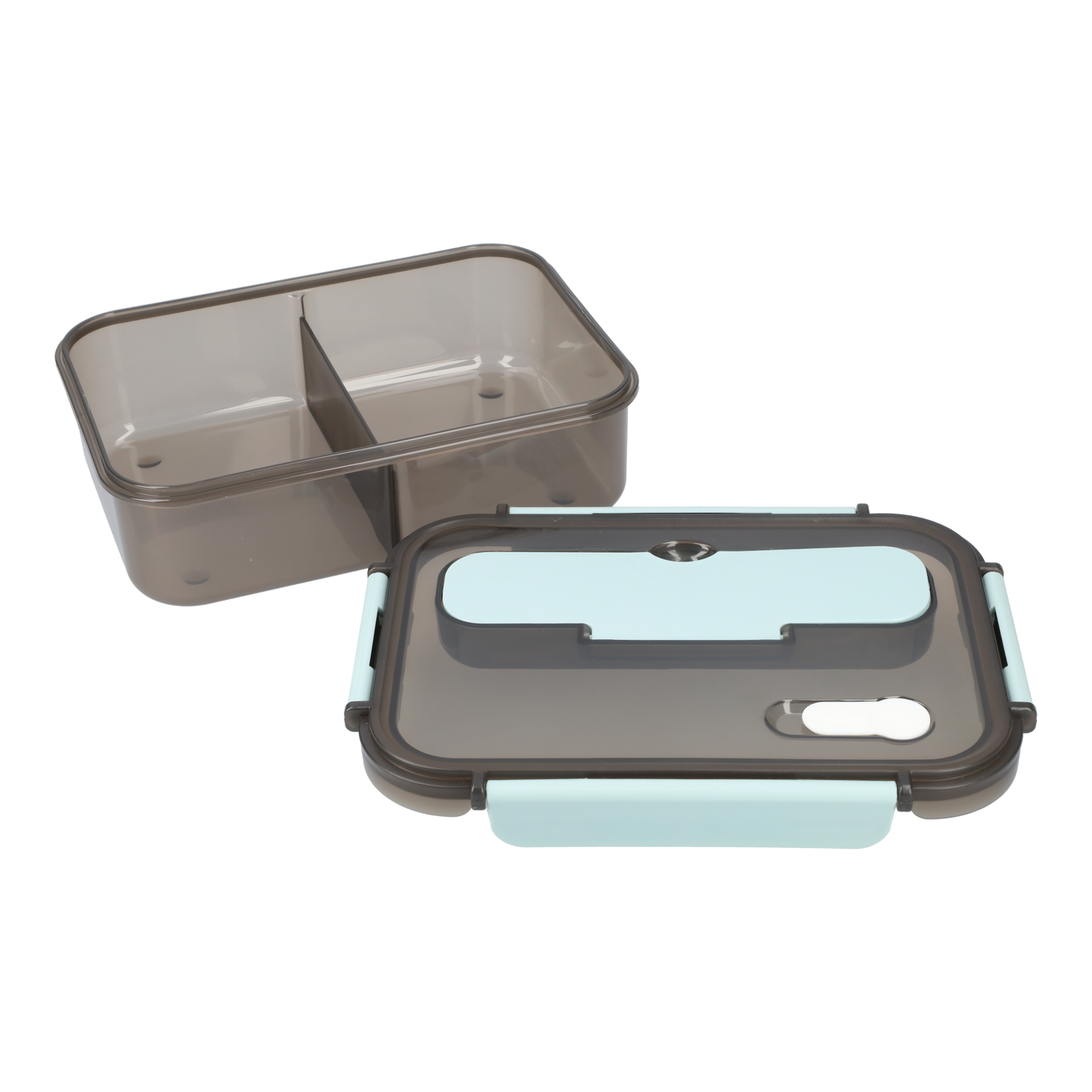 Lichtblauwe Lunchbox met Serviesvak - 1100ml