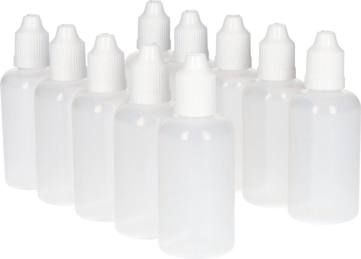 E sigaret flesjes - Vloeistof flessen voor vape met compact formaat - 30ml - 10 stuks - LDPE kunststof - Doorzichtig