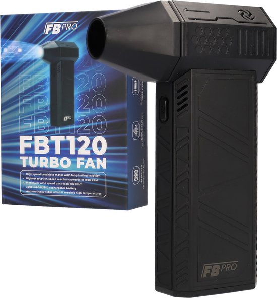 FBT120 - Super Power Turbo Fan Luchtpistool - Stofblazer - BBQ Blazer Accesoires - Zwart