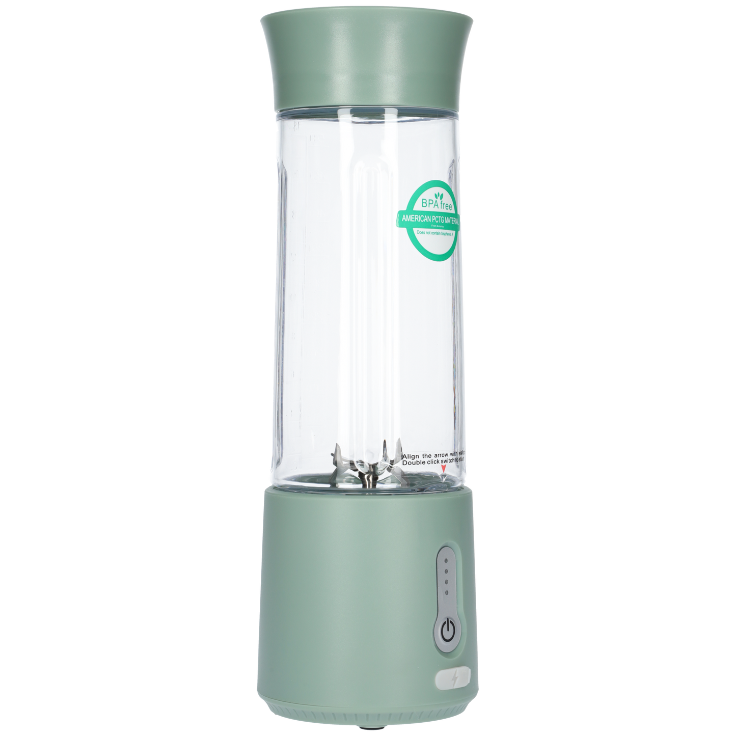 Smoothie Maker Blender To Go - USB-C Oplaadbaar - 500ml - Grijs Groen