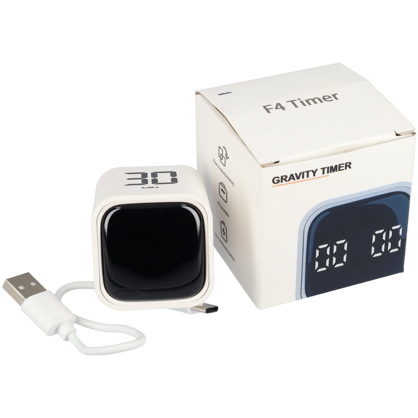 Kleine digitale Timer - Elektrische kookwekker - Stopwatch met alarm - Witte mini timer