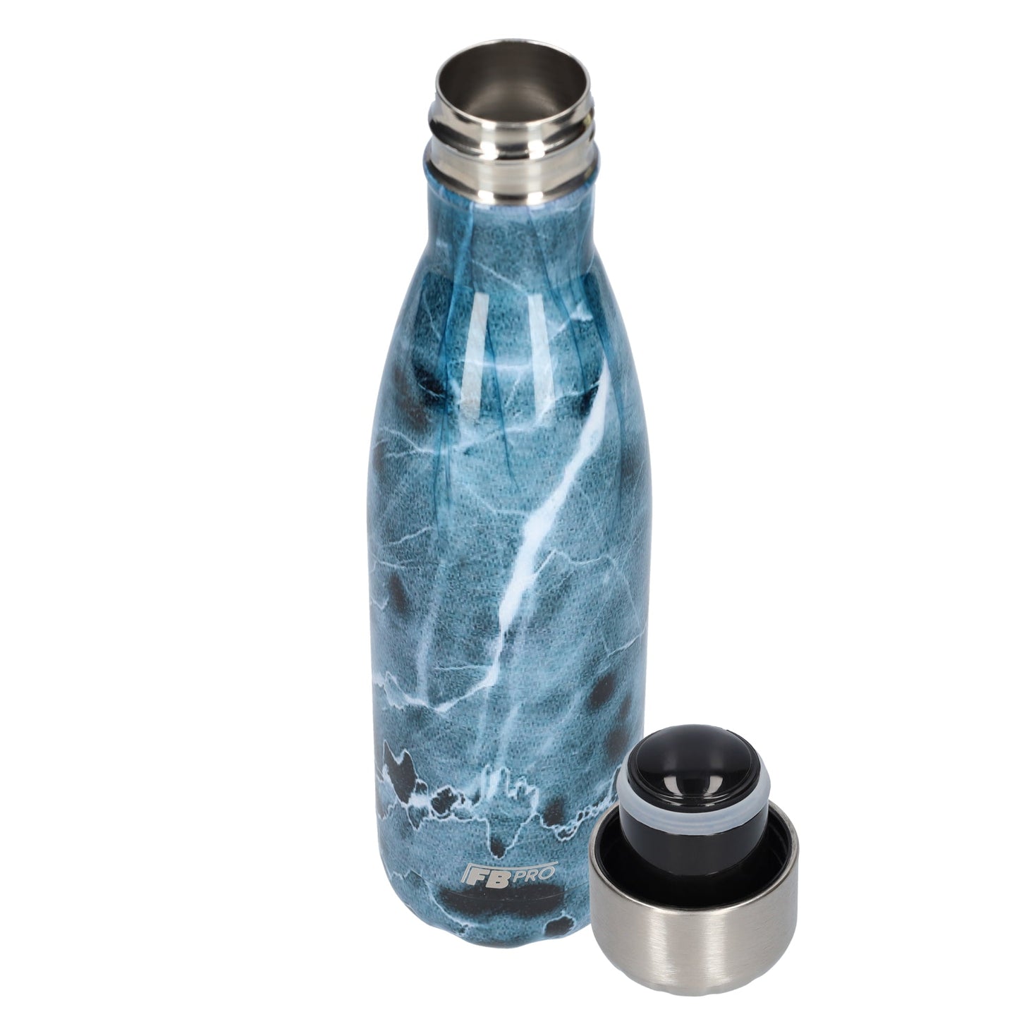 FBFS91, Thermosfles, Drinkfles, Waterfles - 500ml - Dark Blue Lighting - Donkerblauwe Onweer
