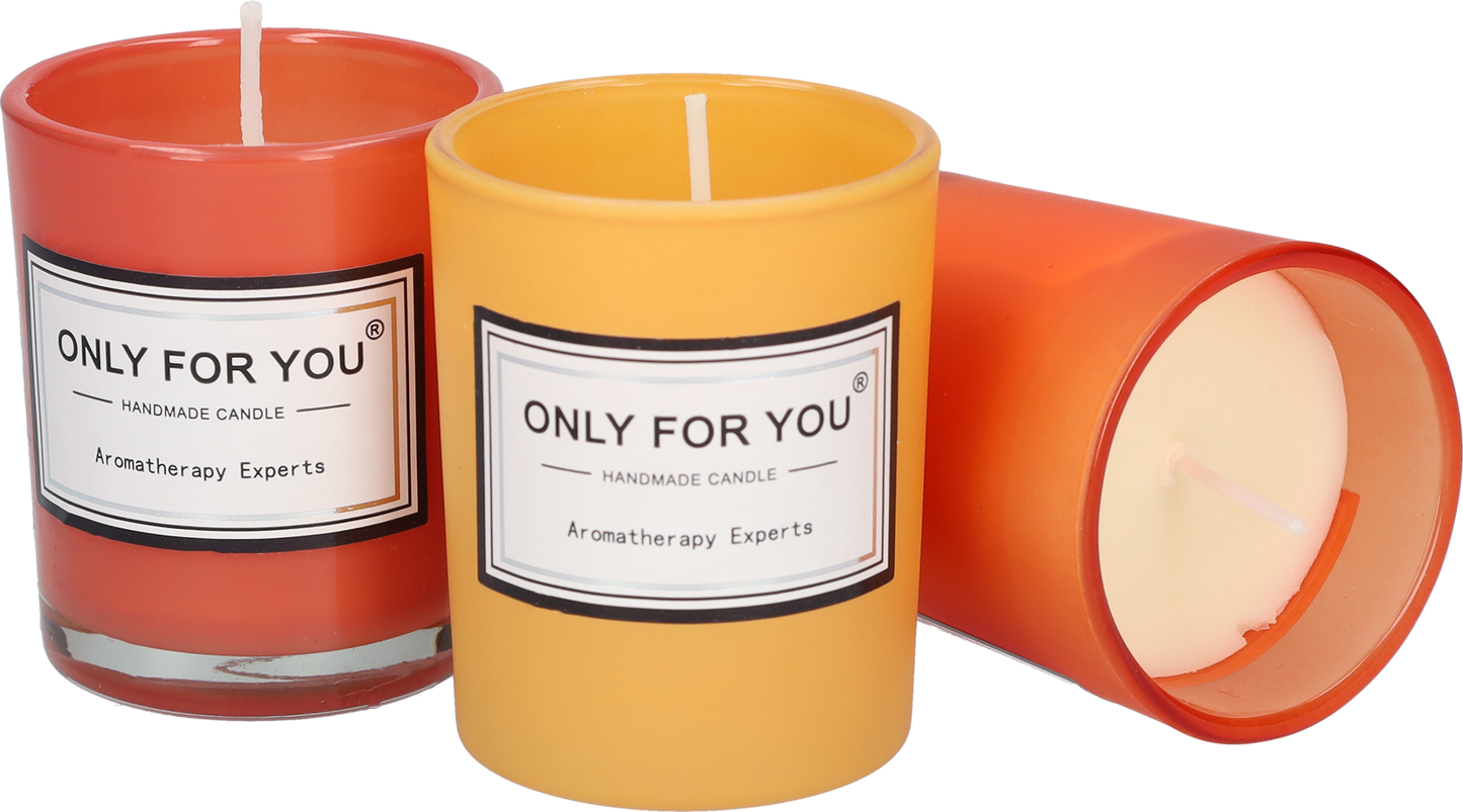 Kaarsen - Geurkaarsen - Sfeerverlichting met een heerlijke geur - In een set van drie - Serenity Peach