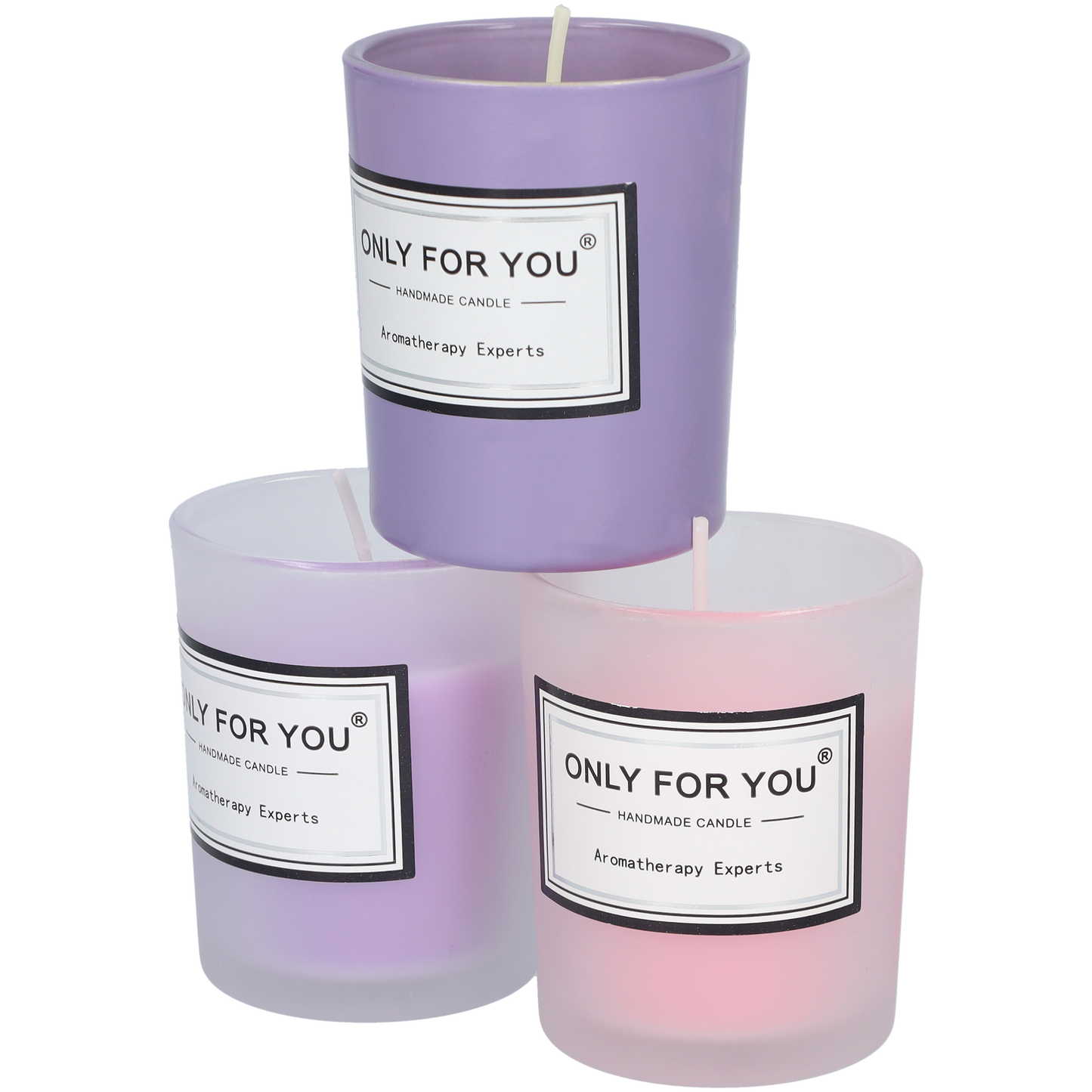 Kaarsen - Geurkaarsen - Sfeerverlichting met een heerlijke geur - In een set van drie - Purple Reverie
