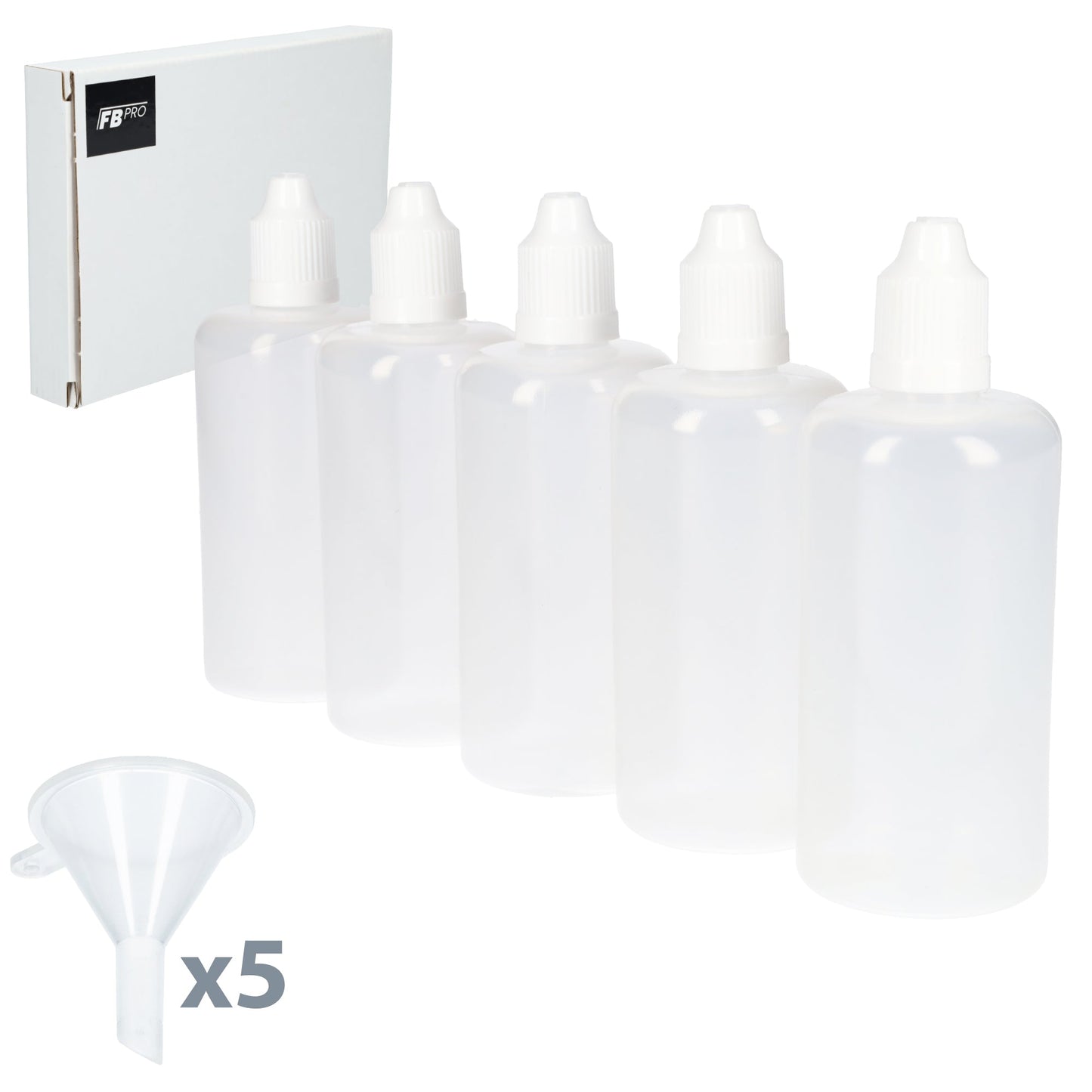 E sigaret flesjes - Vloeistof flessen voor vape met compact formaat - 100ml - 5 stuks - LDPE kunststof - Doorzichtig