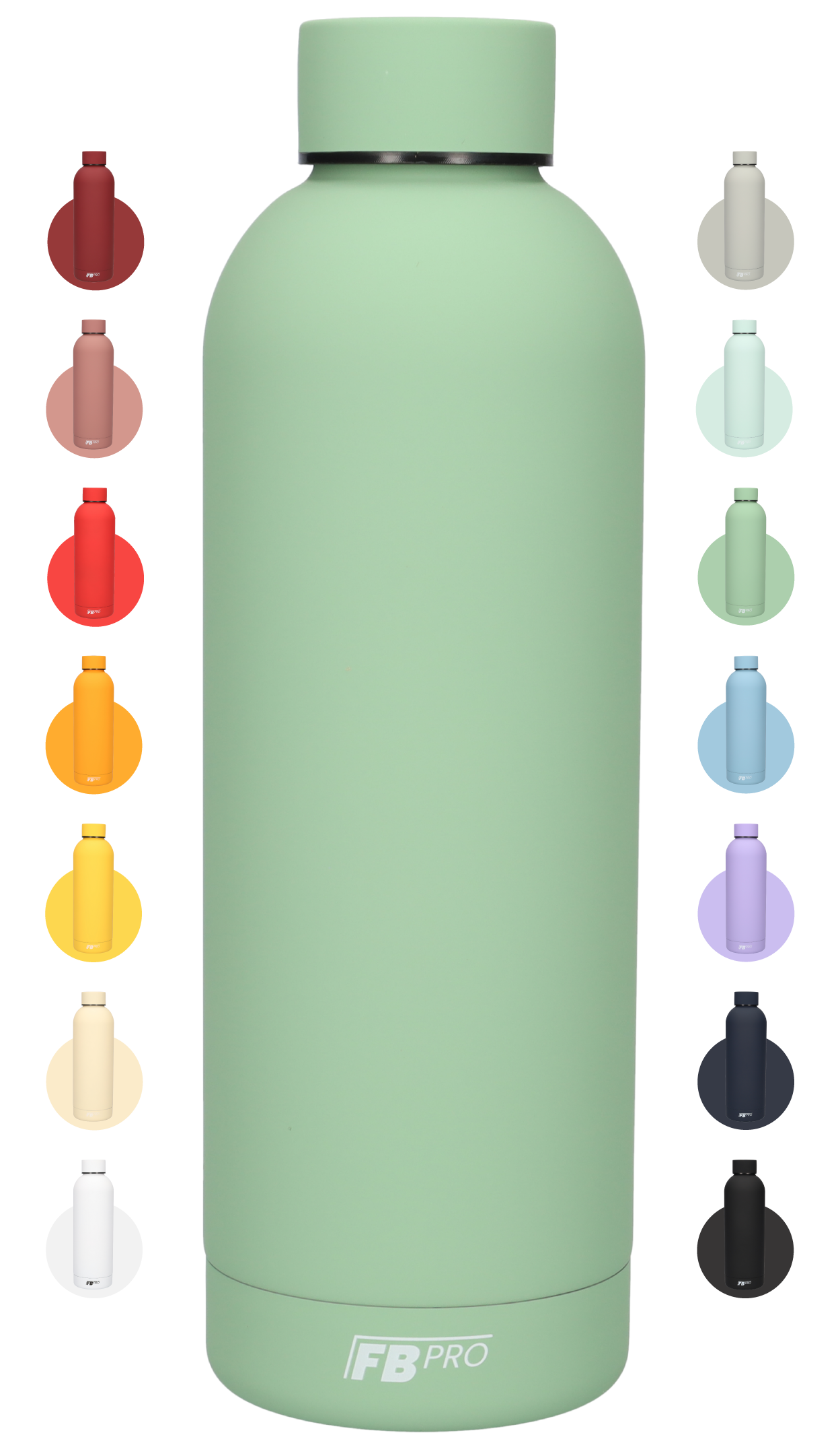 Drinkfles - Dubbelwandige waterfles - Thermosfles - RVS thermos fles - 500 ML - Licht groen