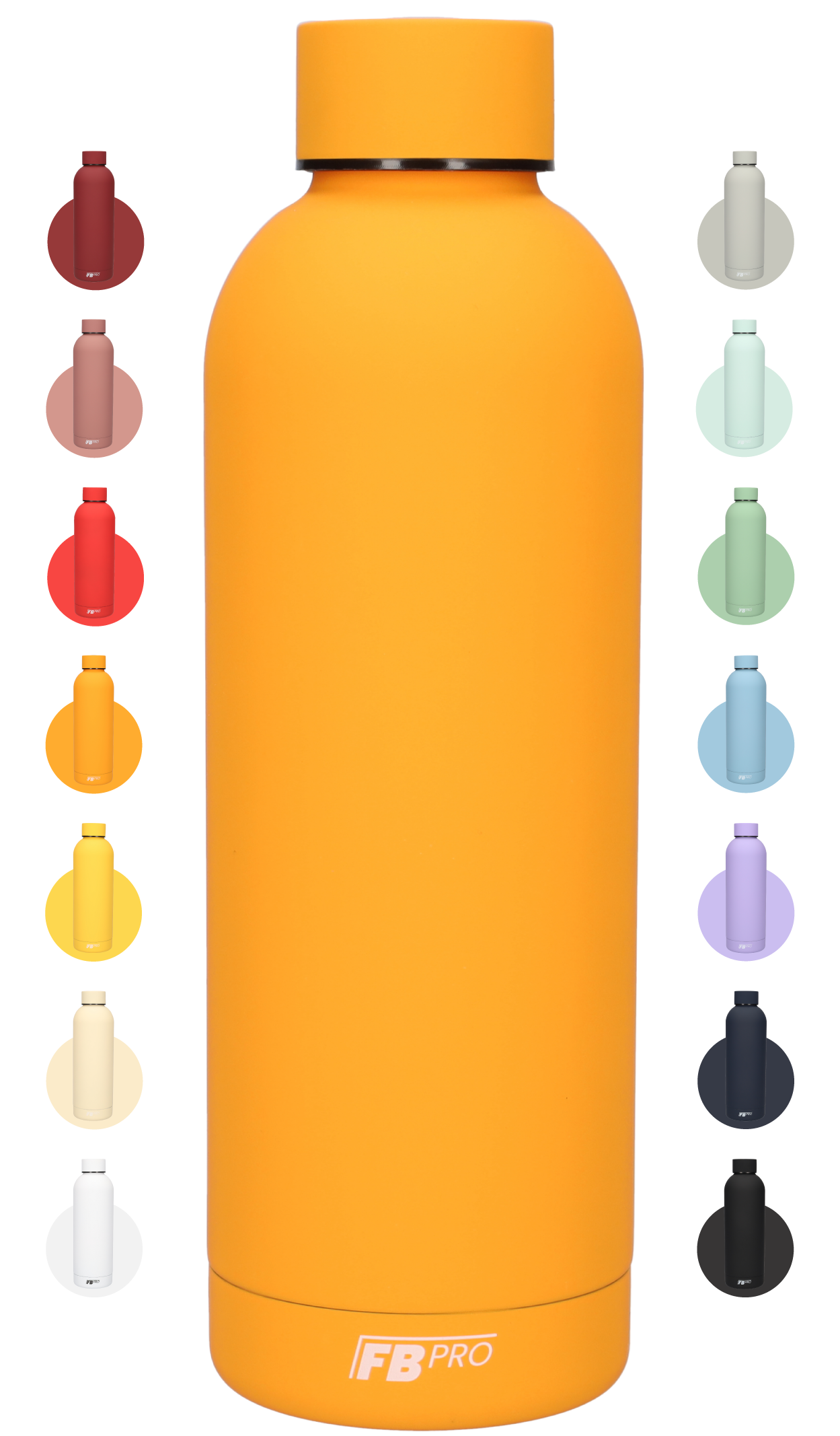 Drinkfles - Dubbelwandige waterfles - Thermosfles - RVS thermos fles - 500 ML - Oranje