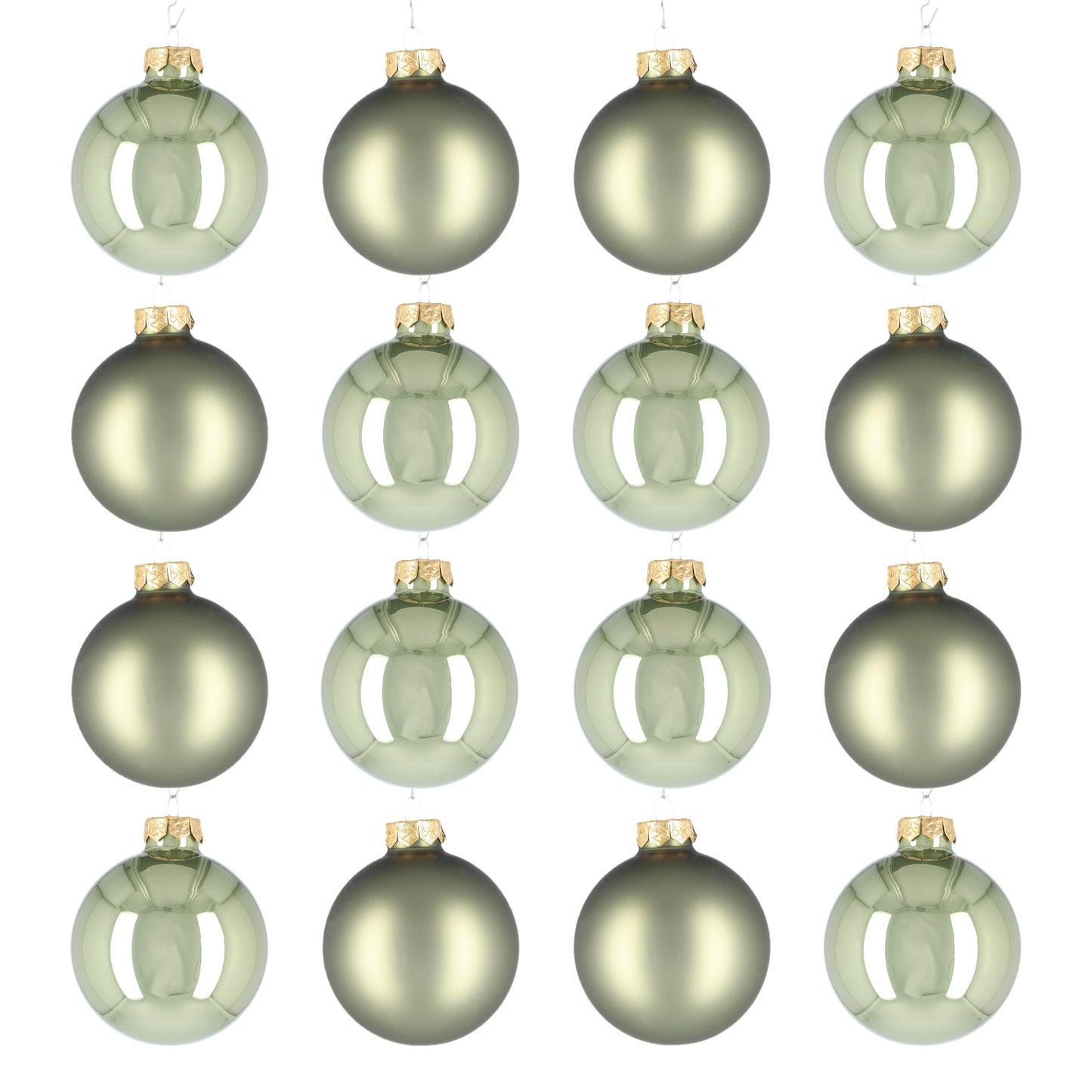 Glazen kerstballen - Set van 16 stuks/80mm - Luxe kerst decoratie - Sfeervolle kerstversiering voor in de kerstboom - Glas - Granite Green - Groen