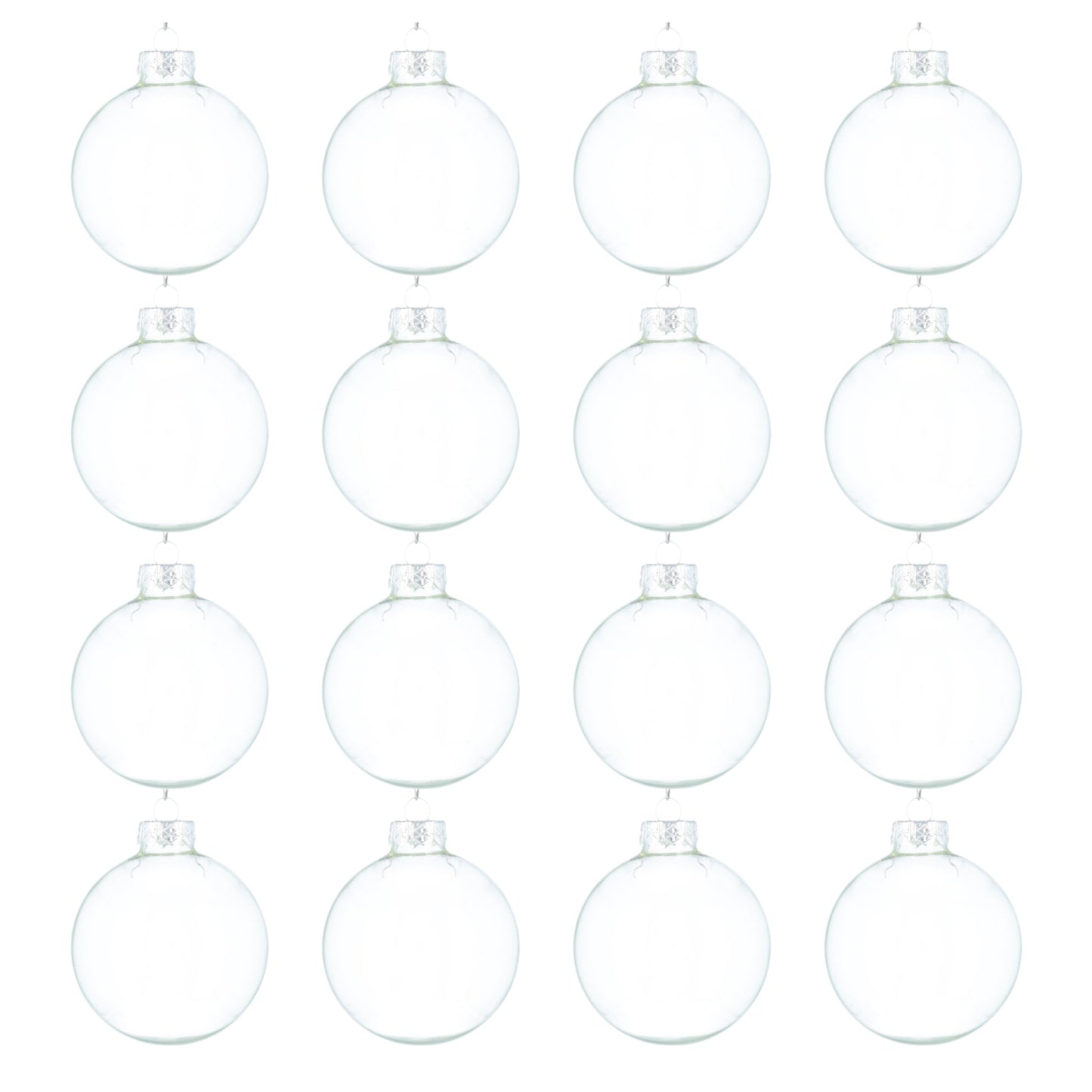 Glazen kerstballen - Set van 16 stuks/80mm - Luxe kerst decoratie - Sfeervolle kerstversiering voor in de kerstboom - Glas - Doorzichtig