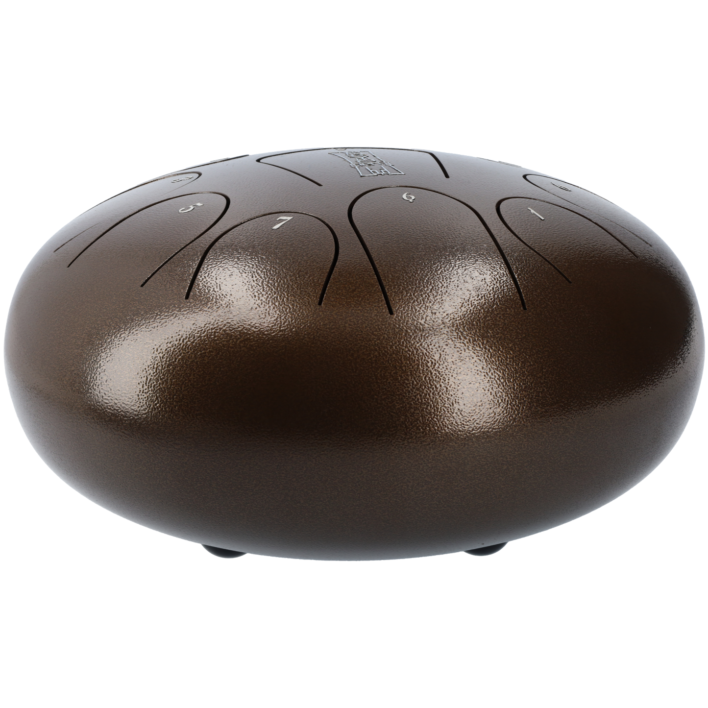 Handpan klankschaal - Tongue drum met bijpassende tas - Met 2 drumsticks! - 25.4 CM / 10 inch diameter - Donkerbruin brons