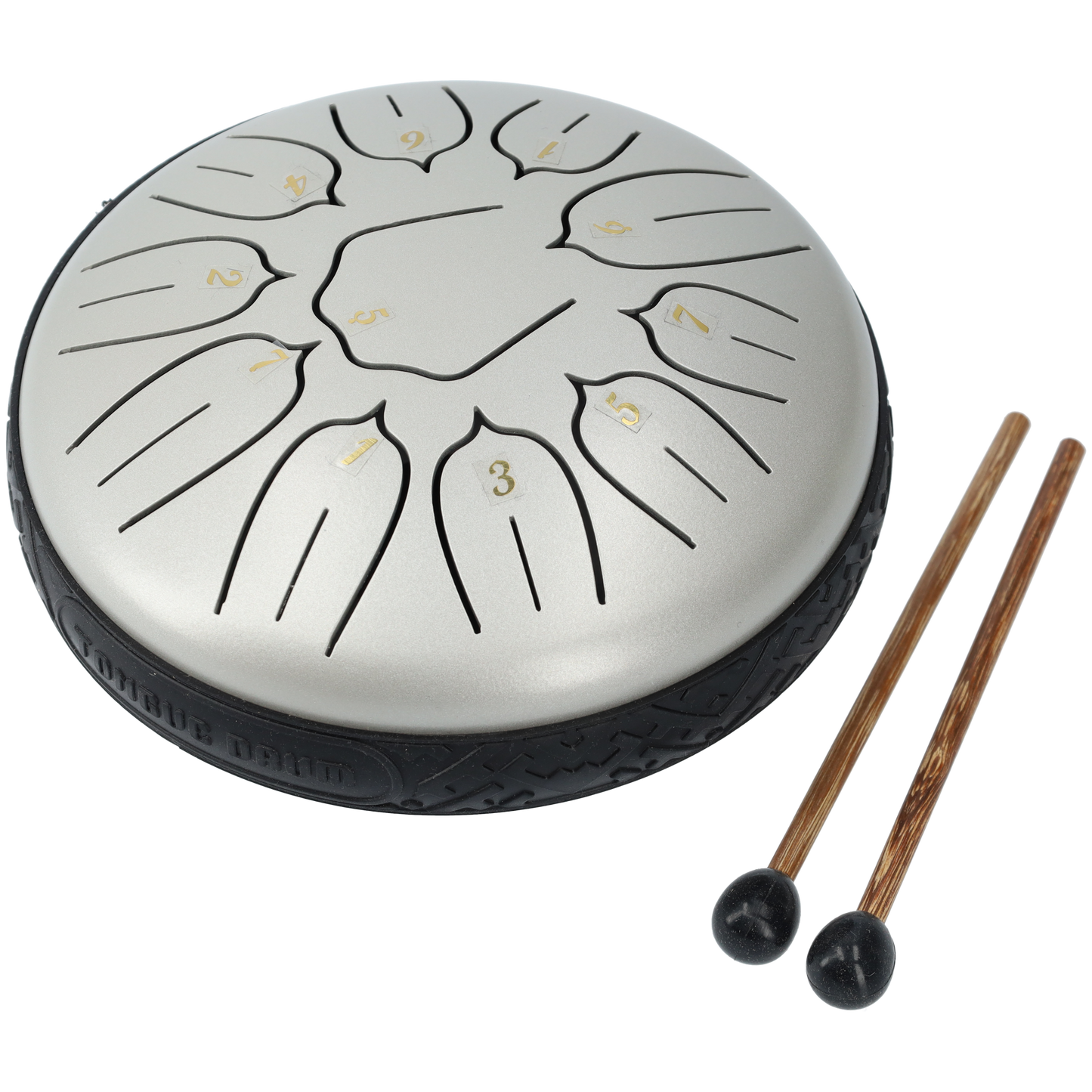 Handpan klankschaal - Medium tongue drum - 15.24 CM / 6 inch diameter - Zilver