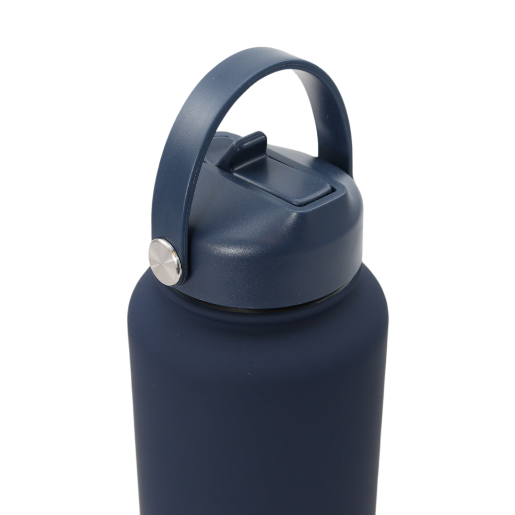 Thermos waterfles 1 liter - Isolerende Waterfles met Draaibare Drinktuit - Blauw - Donkerblauw