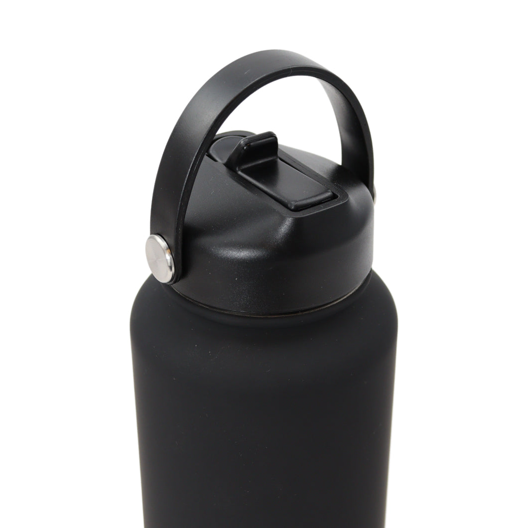 Thermos waterfles 1 liter - Isolerende Waterfles met Draaibare Drinktuit - Zwart