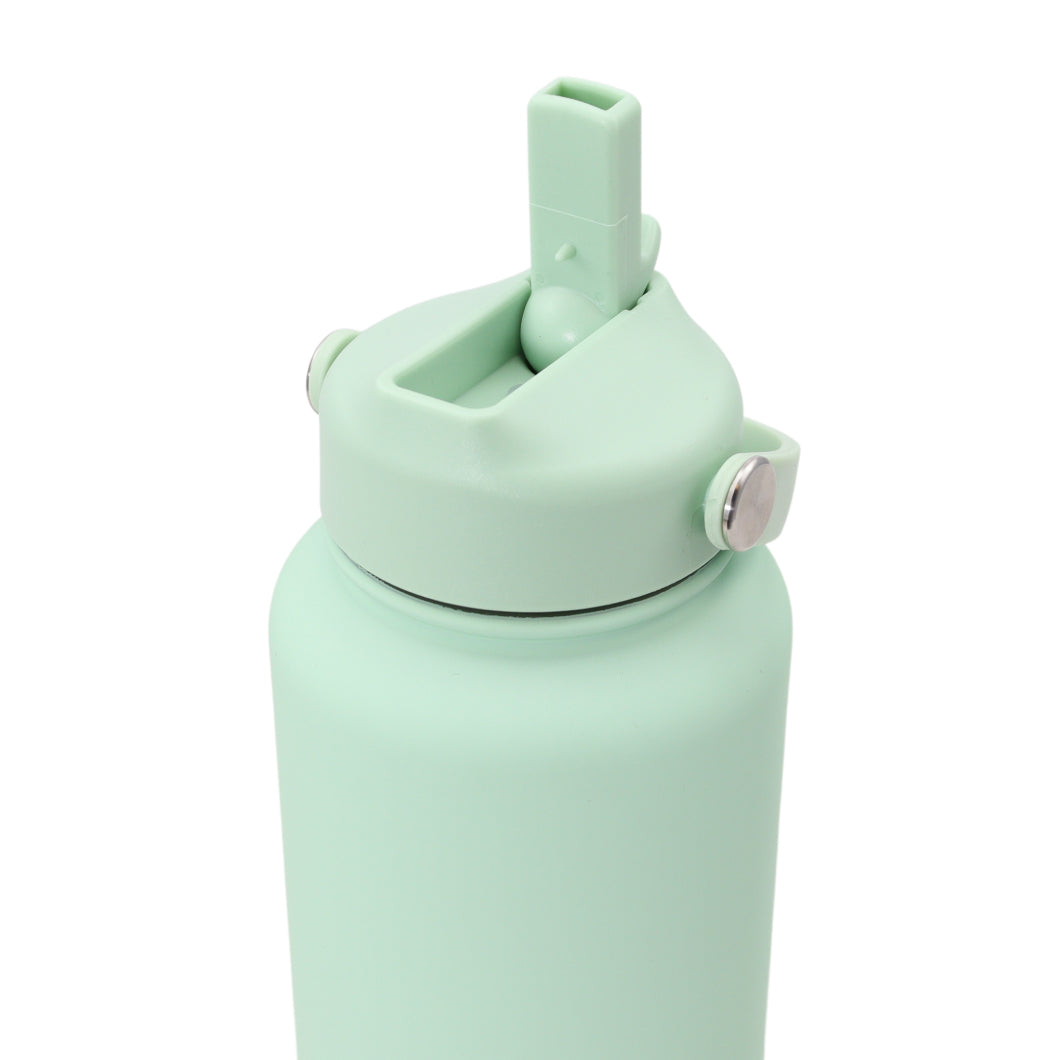 Thermos waterfles 1 liter - Isolerende Waterfles met Draaibare Drinktuit - Pale Green