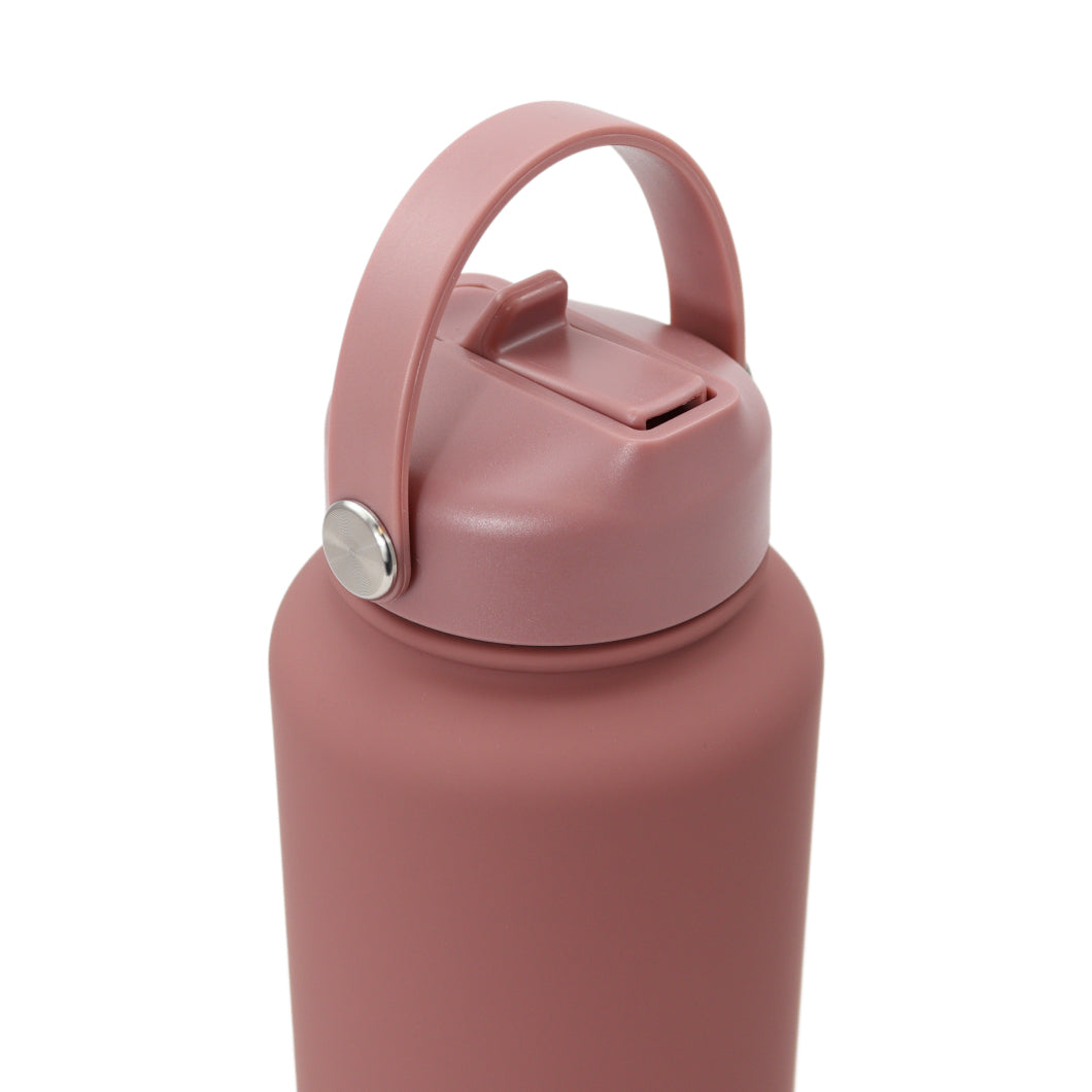 Thermos waterfles 1 liter - Isolerende Waterfles met Draaibare Drinktuit - Roze