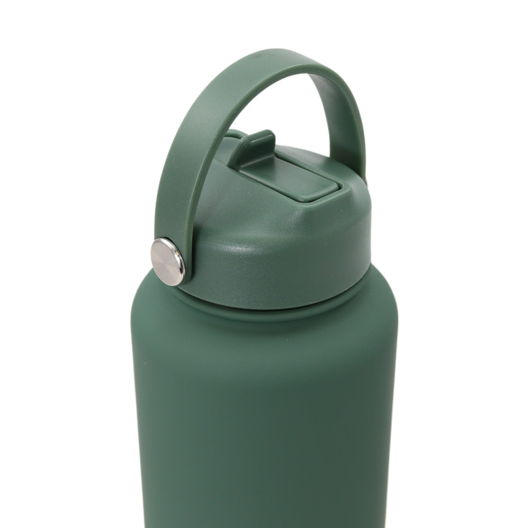 Thermos waterfles 1 liter - Isolerende Waterfles met Draaibare Drinktuit - Moss Green - Donkergroen - Groen