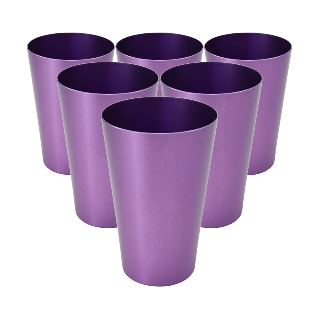 Aluminium stapelbare bekers (6 stuks!) - Paars
