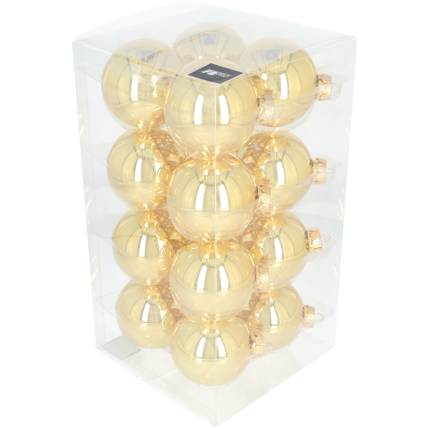 Glazen kerstballen - Set van 16 stuks/80mm - Luxe kerst decoratie - Sfeervolle kerstversiering voor in de kerstboom - Glas - Bright Gold Glans - Goud