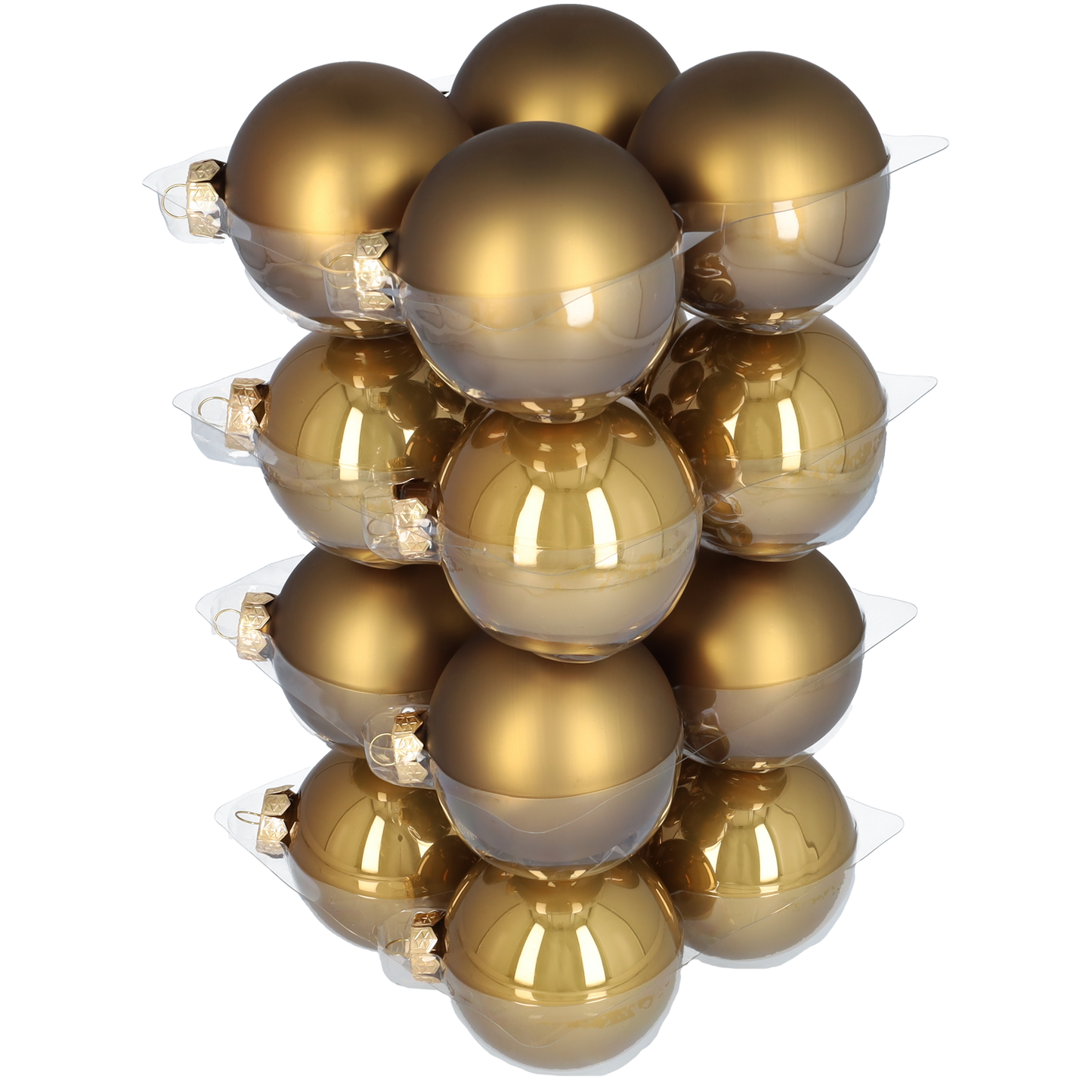 Glazen kerstballen - Set van 16 stuks/80mm - Luxe kerst decoratie - Sfeervolle kerstversiering voor in de kerstboom - Glas - Dusky Lime - Olijf Goud
