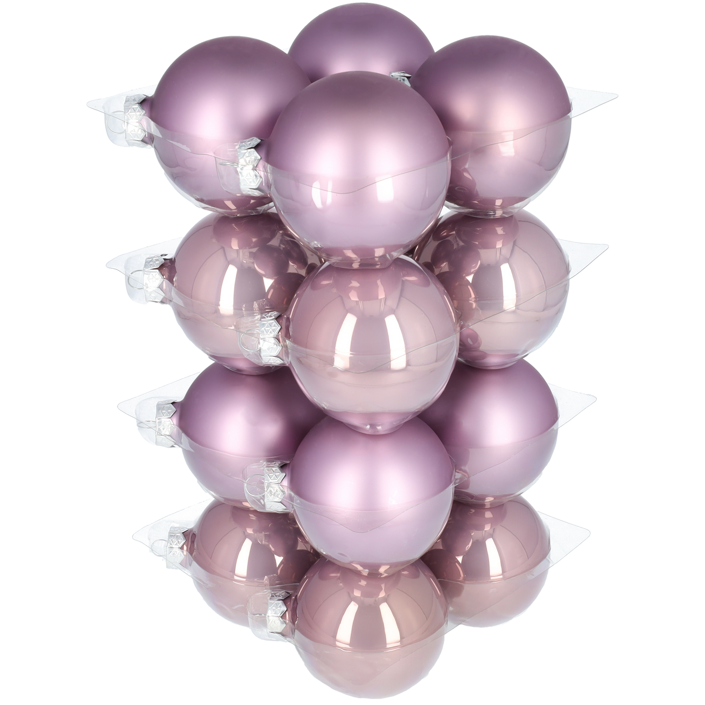 Glazen kerstballen - Kerst decoratie - Kerstversiering - 80mm - Lilac Sage - Ballen van glas voor in de kerstboom! - 16 stuks
