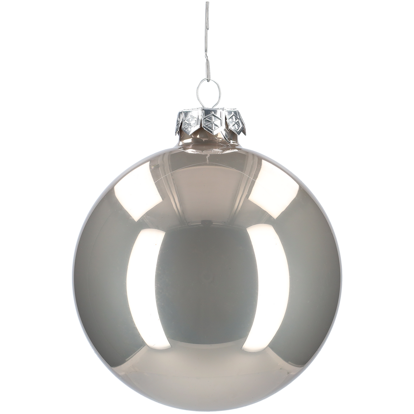 Glazen kerstballen - Set van 4 stuks/100mm - Glas - Titan Grey - Grijs