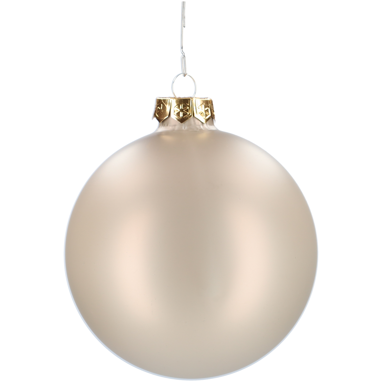 Glazen kerstballen - Set van 4 stuks/100mm - Glas - Eucalyptus - Mat Grijs/Bruin