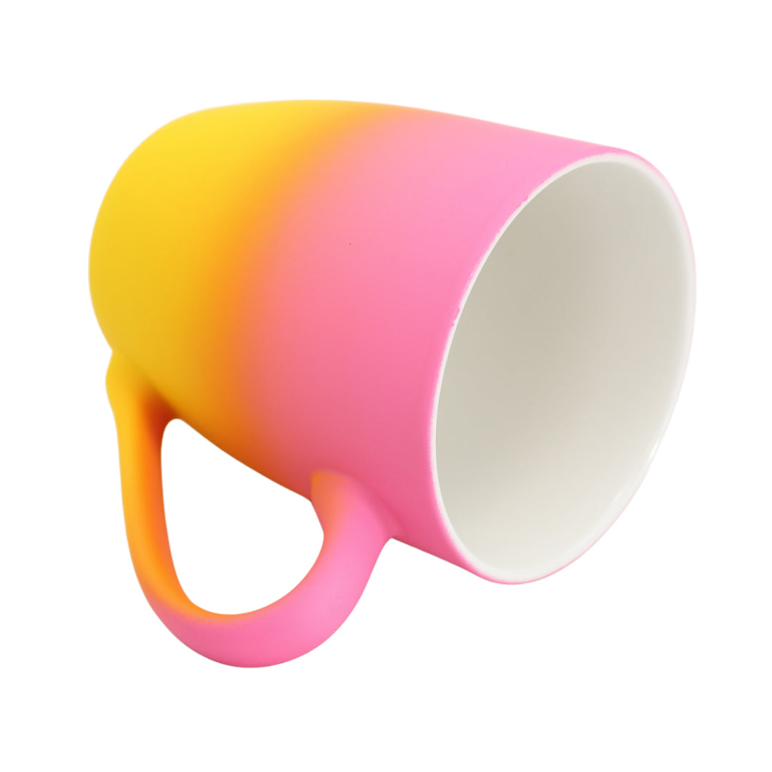 Kleurrijke Geel/Roze mokken! - 4 stuks van 300ml - Koffiemok met gradiënt ontwerp